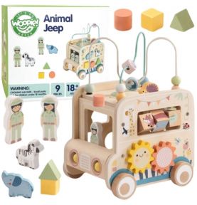 WOOPIE GREEN Drewniana Kostka Aktywności Samochód Terenowy Safari FSC