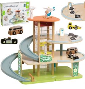 CLASSIC WORLD Drewniany 3 Poziomowy Garaż XL z Windą "Eko Strefa"