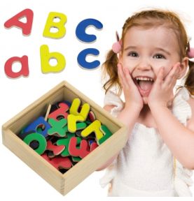 VIGA Drewniane Magnetyczne literki Magnes Uczymy się Pisać