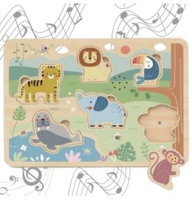 TOOKY TOY Drewniane Interaktywne Puzzle Zwierzątka