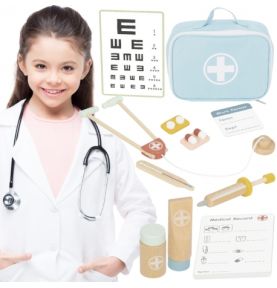 TOOKY TOY Drewniany Zestaw Małego Lekarza Doktora w Walizce z Akcesoriami
