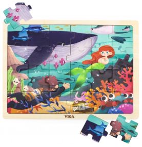 DREWNIANE PUZZLE UKŁADANKA 24 EL. SEKRETY MORZA VIGA TOYS DLA DZIECI