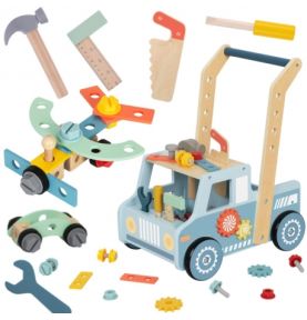 TOOKY TOY Drewniany Chodzik Samochód Mini Warsztat STEM