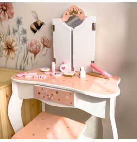 WOOPIE GREEN Drewniana Toaletka z Lustrem i Akcesoriami