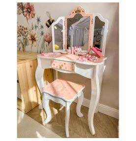 WOOPIE GREEN Drewniana Toaletka z Lustrem i Akcesoriami