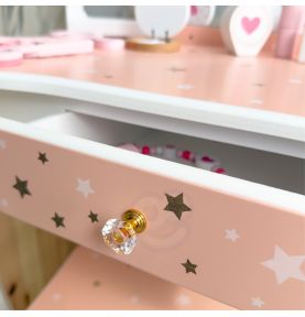 WOOPIE GREEN Drewniana Toaletka z Lustrem i Akcesoriami