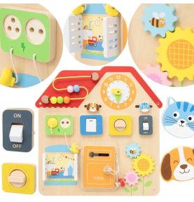 VIGA Drewniana Tablica Manipulacyjna Domek Odkrywania i Nauki