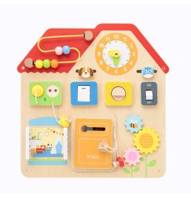 VIGA Drewniana Tablica Manipulacyjna Domek Odkrywania i Nauki