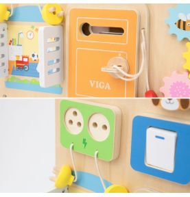 VIGA Drewniana Tablica Manipulacyjna Domek Odkrywania i Nauki