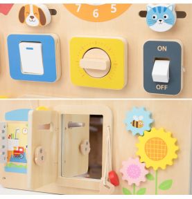 VIGA Drewniana Tablica Manipulacyjna Domek Odkrywania i Nauki