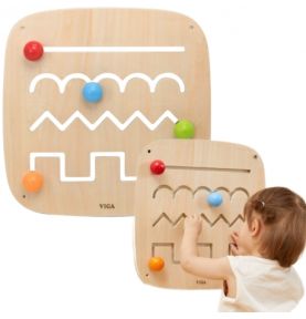 VIGA Drewniana Tablica Manipulacyjna Sensoryczna Labirynt