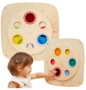 VIGA Drewniana Tablica Manipulacyjna Sensoryczna Mieszanie Kolorów