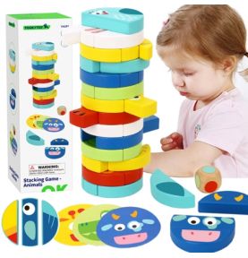 TOOKY TOY Gra Zręcznościowa Klocki Zwierzęta Certyfikat FSC