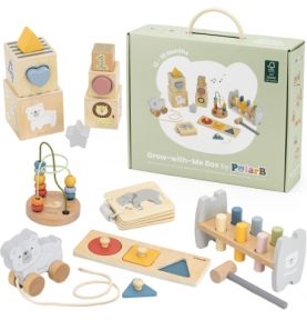 VIGA Zestaw Zabawek Edukacyjnych Pudełko Box od 12 miesiąca do 18 miesiąca
