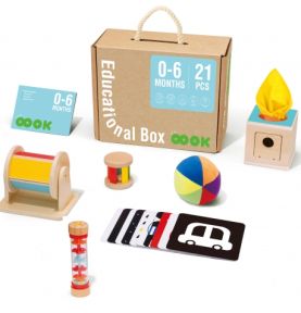 TOOKY TOY Box Pudełko XXL Montessori Edukacyjne 6w1 Sensoryczne 0-6 Mies