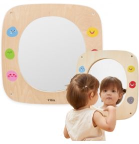VIGA Drewniana Tablica z Lustrem i Emotkami