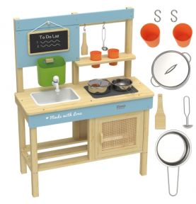 CLASSIC WORLD Drewniana Kuchnia Ogrodowa Błotna XXL z Akcesoriami