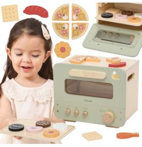 VIGA Drewniana Kuchnia Piekarnik Zestaw do Pieczenia Słodko-Pikantnych Potraw 12akc.