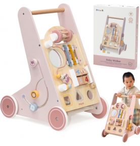 VIGA PolarB Drewniany Pchacz Chodzik Różowy Edukacyjny